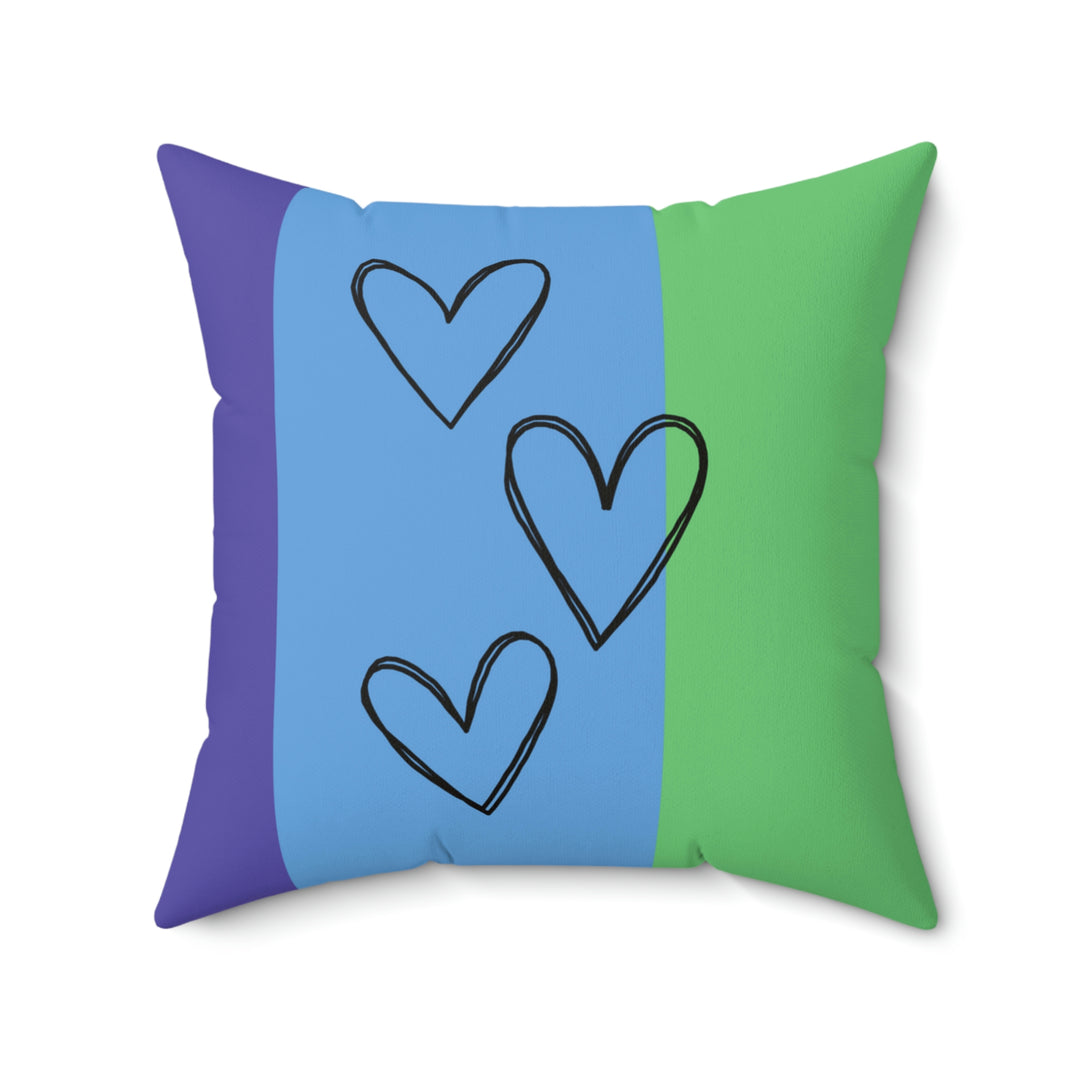 Rainbow Hearts - Reversible Pillow For Mood Swapping Options Idylissa